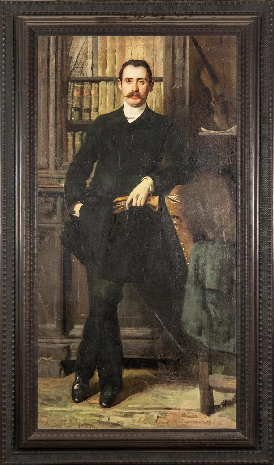 Ritratto di uomo in biblioteca